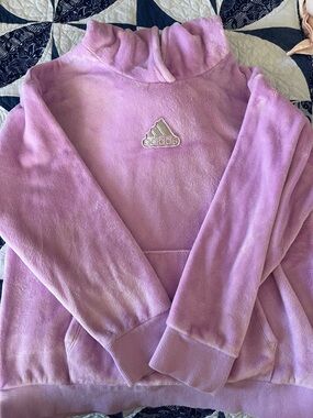 adidas Pastel Purple Plush Fleece Pullover